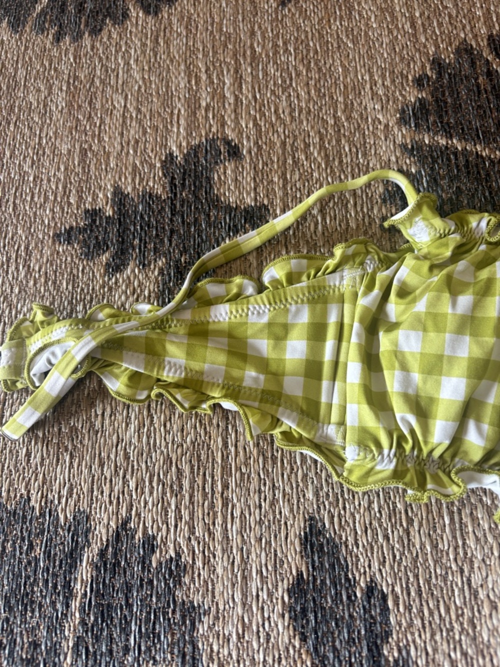 wild fable Lime Gingham Ruffle Bikini - Picture 4 of 12